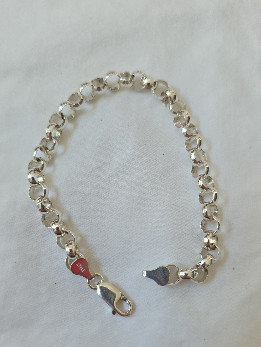 Sterling Silver Rolo Link Bracelet Size 7.5